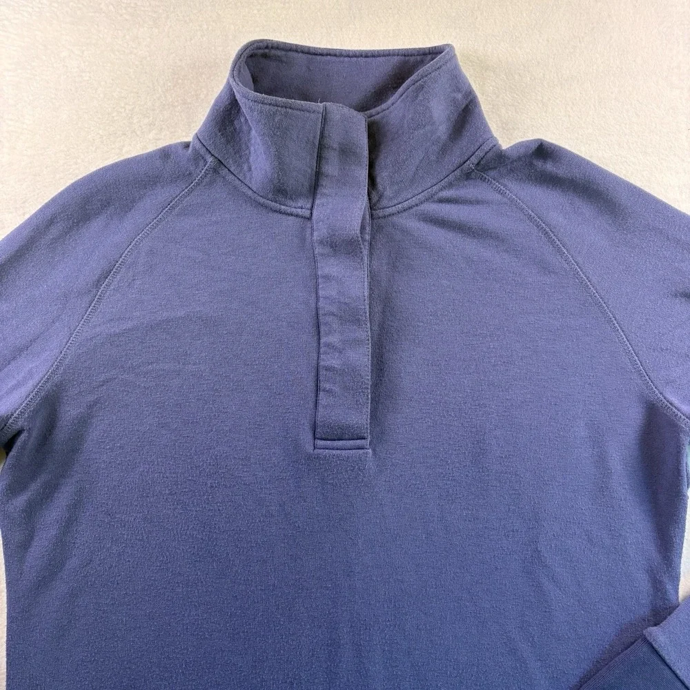 Free Fly Performance Bamboo Pullover Womens Large Blue Snap Collar Shirt